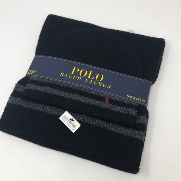 mens polo hat and scarf set